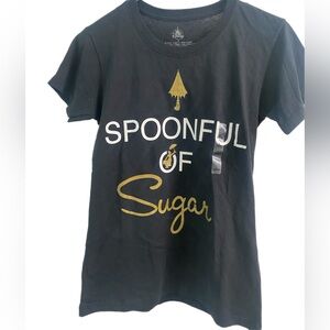Disney Black Mary Poppins Short Sleeve 'Spoonful of Sugar' Graphic Tee